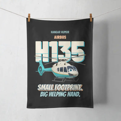 Airbus H135 - Small footprint. Big helping hand. design on black towel