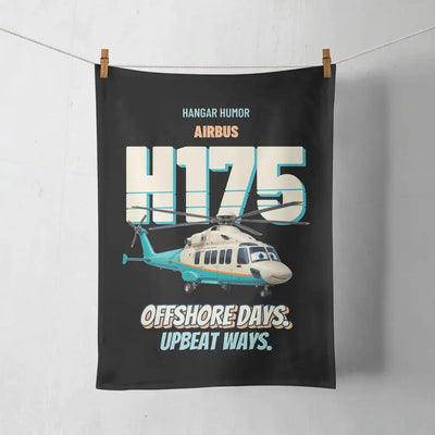Airbus H175 - Offshore days. Upbeat ways. design on black towel
