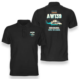 Leonardo AW139 - Twin engines. Triple the charm. Premium Polo T-Shirts