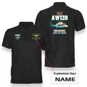 Leonardo AW139 - Twin engines. Triple the charm. Premium Polo T-Shirts