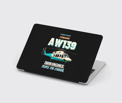 Leonardo AW139 - Twin engines. Triple the charm. design on black MacBook case