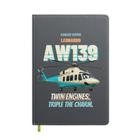 Thumbnail for Leonardo AW139 - Twin engines. Triple the charm. design on gray notebook