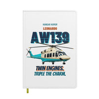 Thumbnail for Leonardo AW139 - Twin engines. Triple the charm. design on white notebook