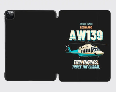 Leonardo AW139 - Twin engines. Triple the charm. design on black ipad tablet case