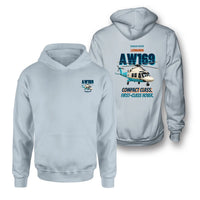 Thumbnail for Leonardo AW169 - Compact class. First-class hover. - Double-Side Hoodie design on light blue double side hoodie