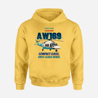 Thumbnail for Leonardo AW169 - Compact class. First-class hover. design on yellow hoodie single side