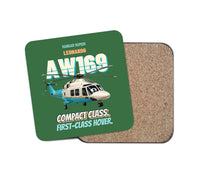 Thumbnail for Leonardo AW169 - Compact class. First-class hover. design on green 1 piece coaster