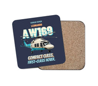 Thumbnail for Leonardo AW169 - Compact class. First-class hover. design on navy blue 1 piece coaster