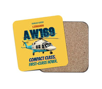 Thumbnail for Leonardo AW169 - Compact class. First-class hover. design on yellow 1 piece coaster