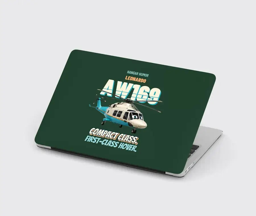 Leonardo AW169 - Compact class. First-class hover. design on dark green MacBook case