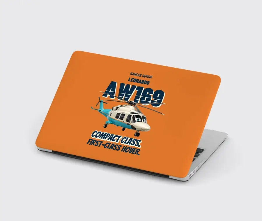Leonardo AW169 - Compact class. First-class hover. design on orange MacBook case