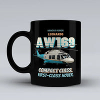 Thumbnail for Leonardo AW169 - Compact class. First-class hover. design on black ceramic mug