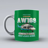 Thumbnail for Leonardo AW169 - Compact class. First-class hover. design on green ceramic mug