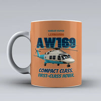 Thumbnail for Leonardo AW169 - Compact class. First-class hover. design on orange ceramic mug