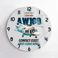 Thumbnail for Leonardo AW169 - Compact class. First-class hover. design on light gray no frame wall clock