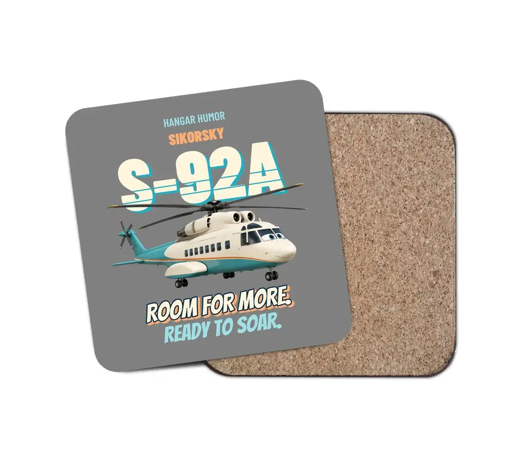 Sikorsky S-92A - Room for more. Ready to soar. design on gray 1 piece coaster