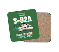 Thumbnail for Sikorsky S-92A - Room for more. Ready to soar. design on green 1 piece coaster