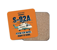 Thumbnail for Sikorsky S-92A - Room for more. Ready to soar. design on orange 1 piece coaster