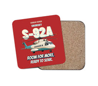 Thumbnail for Sikorsky S-92A - Room for more. Ready to soar. design on red 1 piece coaster