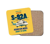Thumbnail for Sikorsky S-92A - Room for more. Ready to soar. design on yellow 1 piece coaster