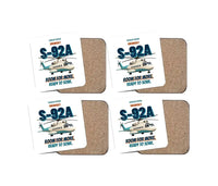 Thumbnail for Sikorsky S-92A - Room for more. Ready to soar. design on white 4 pieces set coaster