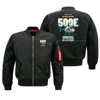 Thumbnail for MD Helicopters MD 500E - Little egg. Big altitude. design on black bomber jacket