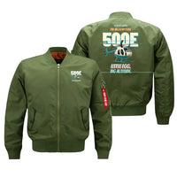 Thumbnail for MD Helicopters MD 500E - Little egg. Big altitude. design on green bomber jacket