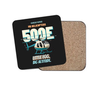 Thumbnail for MD Helicopters MD 500E - Little egg. Big altitude. design on black 1 piece coaster