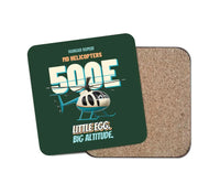 Thumbnail for MD Helicopters MD 500E - Little egg. Big altitude. design on dark green 1 piece coaster