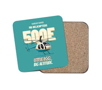 Thumbnail for MD Helicopters MD 500E - Little egg. Big altitude. design on turquoise 1 piece coaster