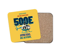 Thumbnail for MD Helicopters MD 500E - Little egg. Big altitude. design on yellow 1 piece coaster