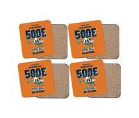 Thumbnail for MD Helicopters MD 500E - Little egg. Big altitude. design on orange 4 pieces set coaster