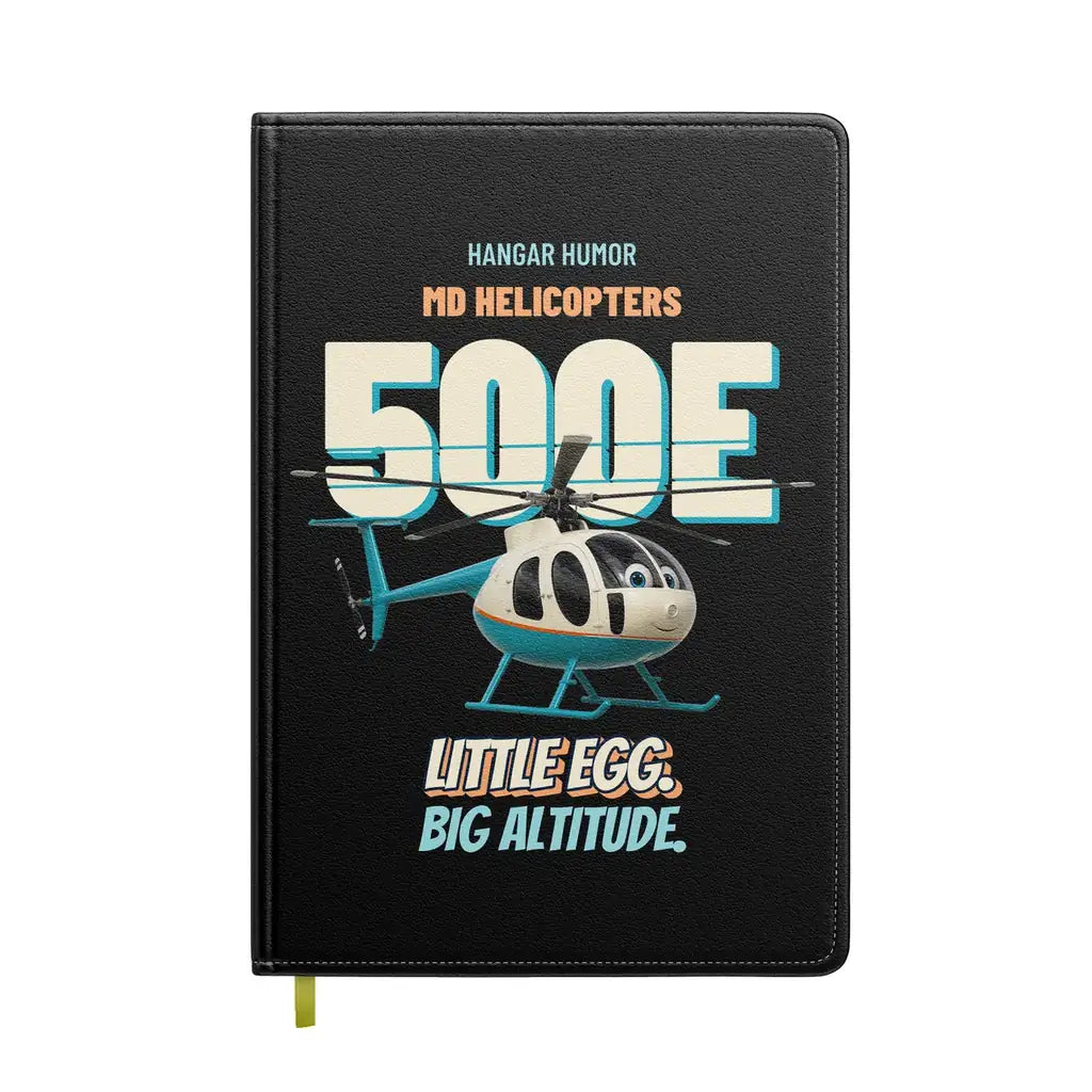 MD Helicopters MD 500E - Little egg. Big altitude. design on black notebook