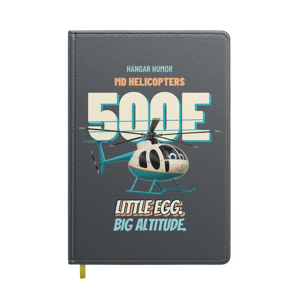 MD Helicopters MD 500E - Little egg. Big altitude. design on gray notebook