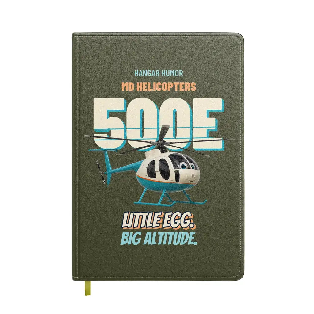 MD Helicopters MD 500E - Little egg. Big altitude. design on green army notebook
