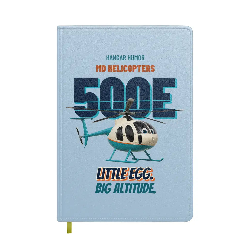 MD Helicopters MD 500E - Little egg. Big altitude. design on light blue notebook