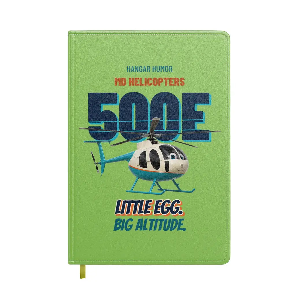 MD Helicopters MD 500E - Little egg. Big altitude. design on light green notebook