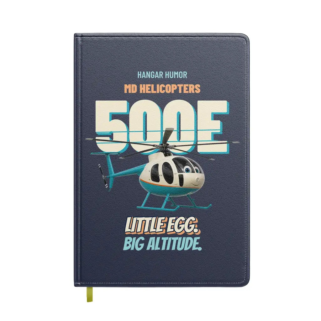 MD Helicopters MD 500E - Little egg. Big altitude. design on navy blue notebook