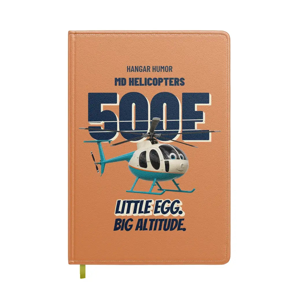 MD Helicopters MD 500E - Little egg. Big altitude. design on orange notebook