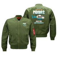 Thumbnail for MD Helicopters MD 902 Explorer - Quiet tail. Loud personality. design on green bomber jacket
