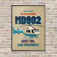 Thumbnail for MD Helicopters MD 902 Explorer - Quiet tail. Loud personality. vertical canvas print - framed - beige background