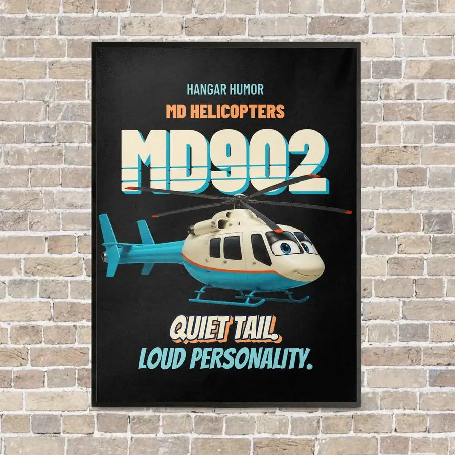 MD Helicopters MD 902 Explorer - Quiet tail. Loud personality. vertical canvas print - framed - black background