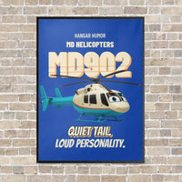 Thumbnail for MD Helicopters MD 902 Explorer - Quiet tail. Loud personality. vertical canvas print - framed - blue background