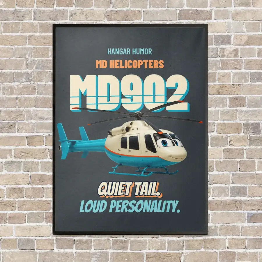 MD Helicopters MD 902 Explorer - Quiet tail. Loud personality. vertical canvas print - framed - gray background