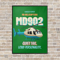Thumbnail for MD Helicopters MD 902 Explorer - Quiet tail. Loud personality. vertical canvas print - framed - green background
