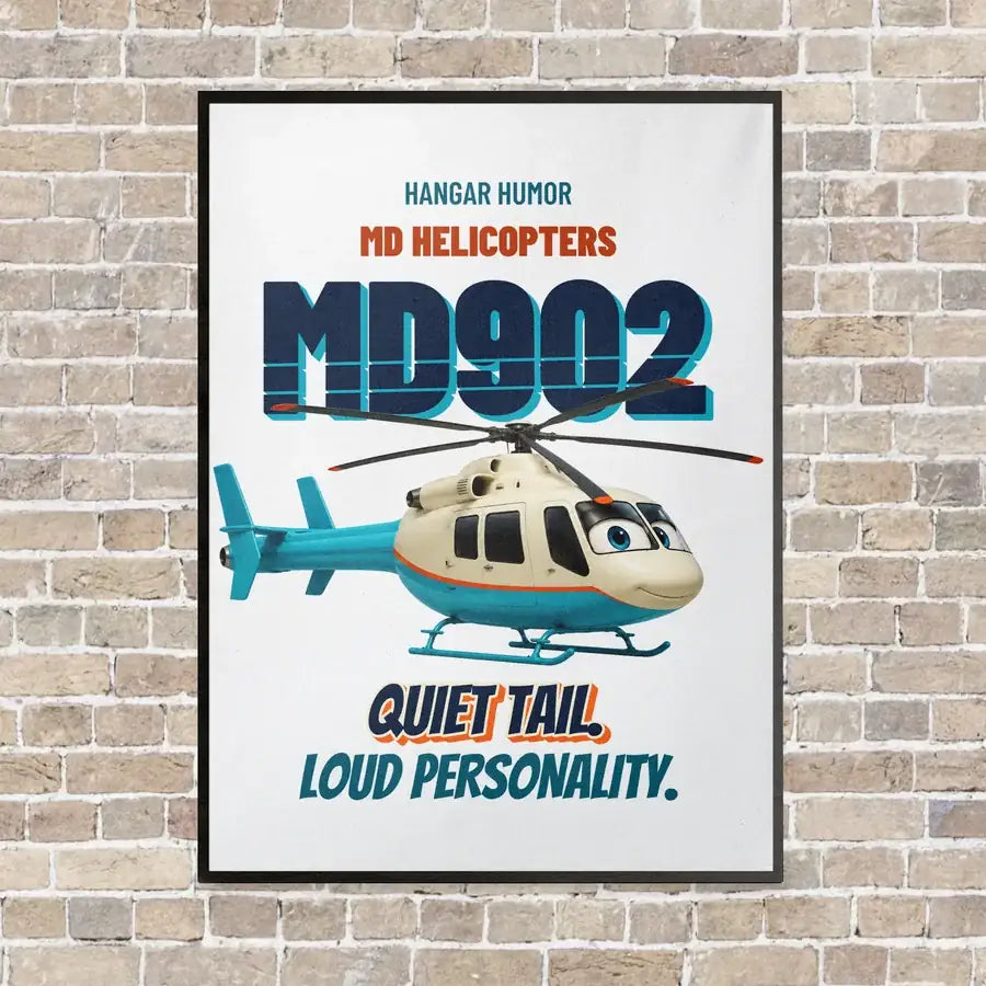 MD Helicopters MD 902 Explorer - Quiet tail. Loud personality. vertical canvas print - framed - white background