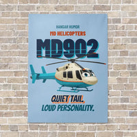 Thumbnail for MD Helicopters MD 902 Explorer - Quiet tail. Loud personality. vertical canvas print - no frame - light blue background