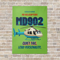 Thumbnail for MD Helicopters MD 902 Explorer - Quiet tail. Loud personality. vertical canvas print - no frame - light green background