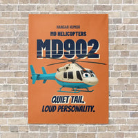 Thumbnail for MD Helicopters MD 902 Explorer - Quiet tail. Loud personality. vertical canvas print - no frame - orange background