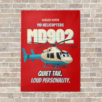 Thumbnail for MD Helicopters MD 902 Explorer - Quiet tail. Loud personality. vertical canvas print - no frame - red background